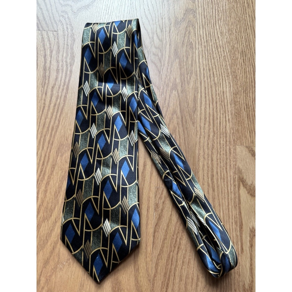 Vintage‎ The Desantis Collection 100% Silk Necktie Geometric Made In Italy